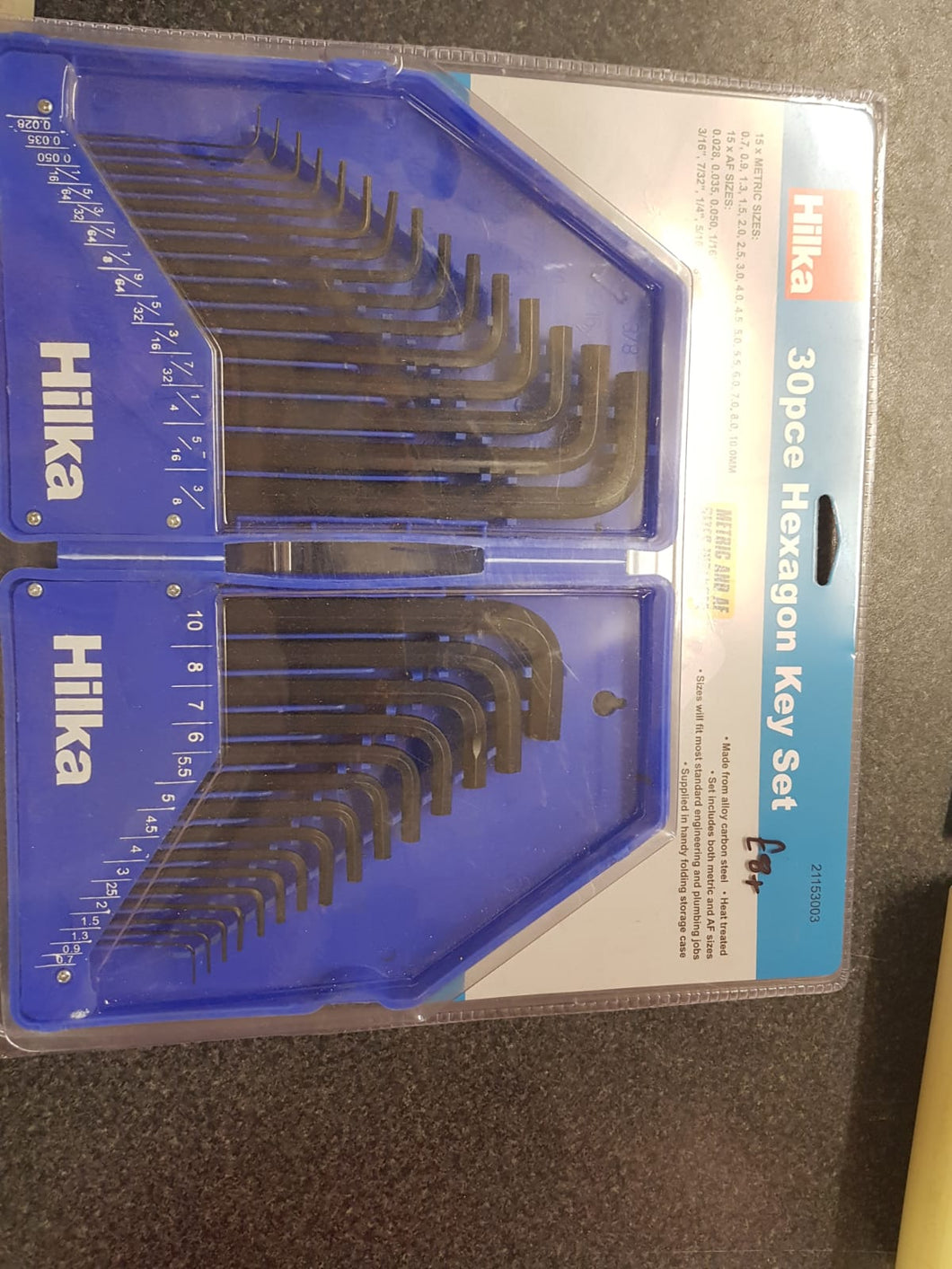 30pc Hexagon Key Set