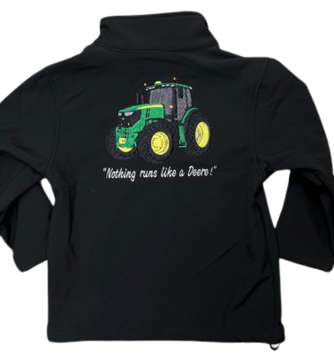 Kids Impact Black Softshell Jacket – John Deere Tractor