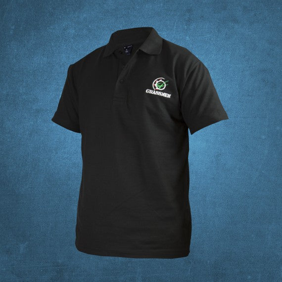 Kids Grassmen Black Polo Shirt